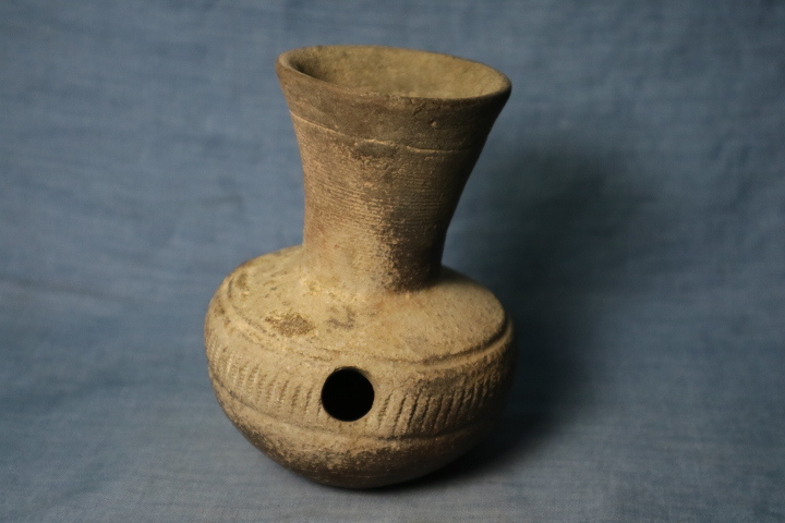 ◇猿投古窯 出土須恵器 平瓶 古墳時代末～奈良 15．5cm 緑釉自然