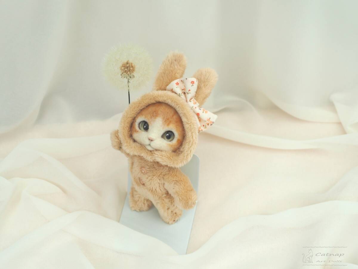 新品】表情が変えられる！(開閉できる口＆まぶた)猫ちゃん『フル可動