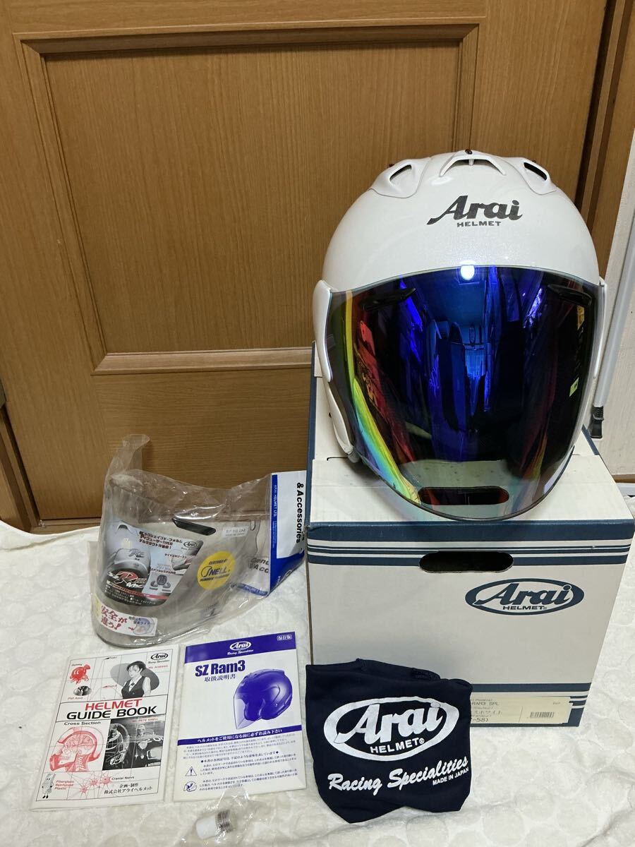 ヘルメット 青 Arai SNELL 57/58㎝ ARAI アライ ブルー ホワイト 白