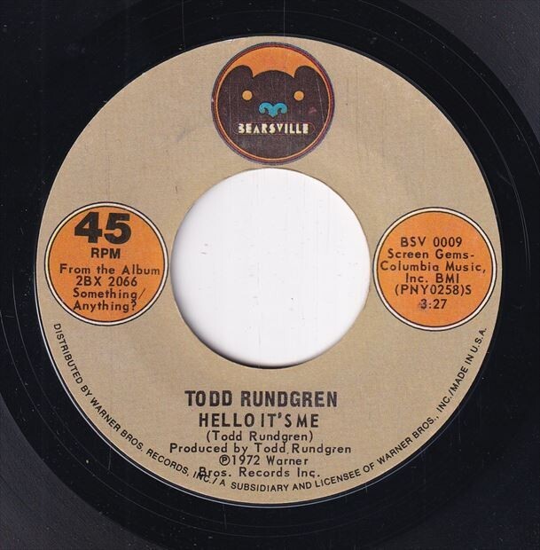 EP】美品 トッド ラングレン Todd RUNDGREN ハロー イッツミー hello