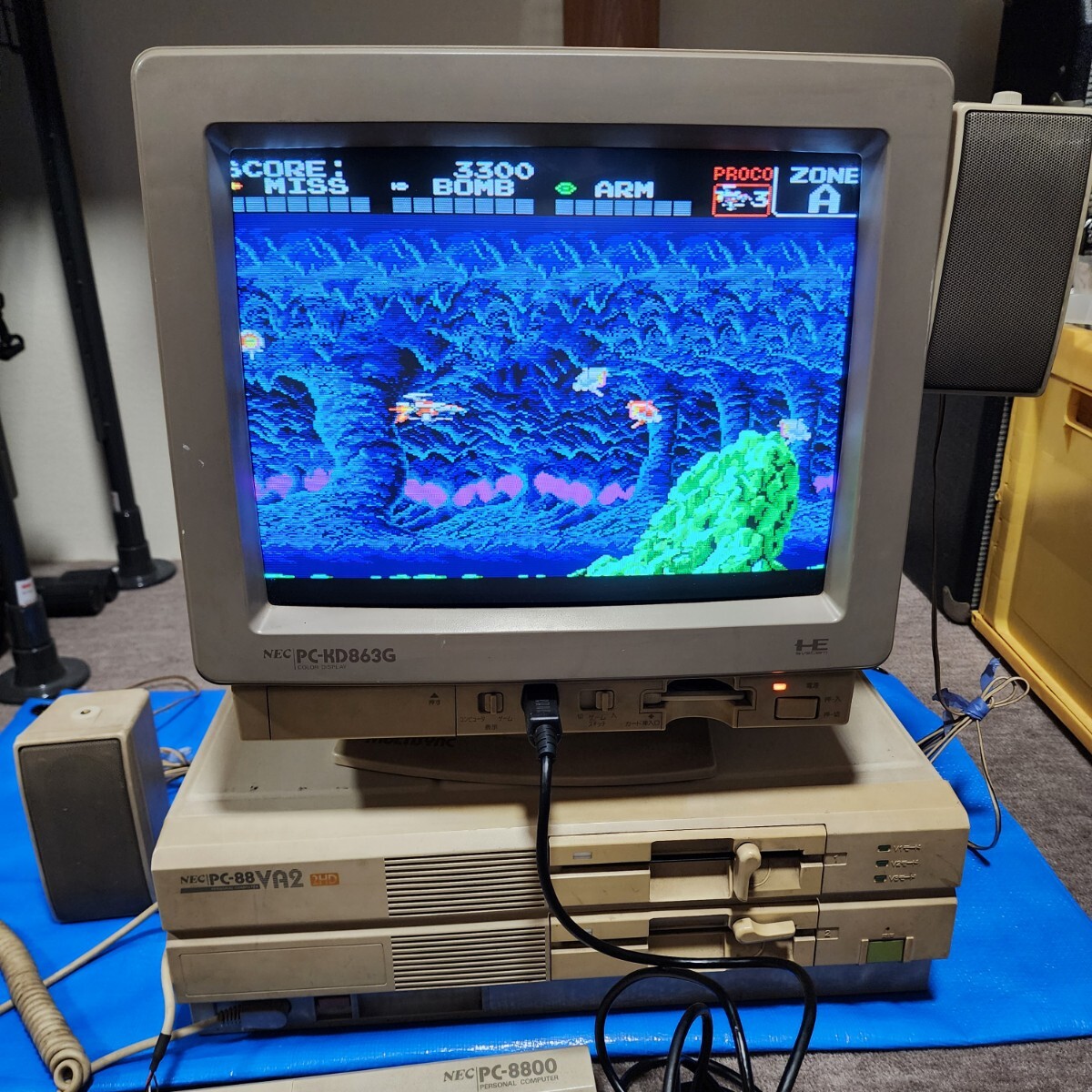 動作確認済 PC-8801FA 本体 + カラーディスプレイモニター PC-KD854N