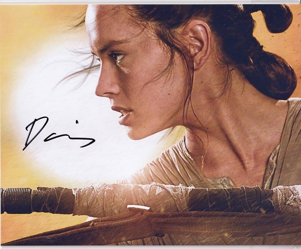 G 2L判 デイジー・リドリー Daisy Ridley 直筆サイン写真 証明書COA 3