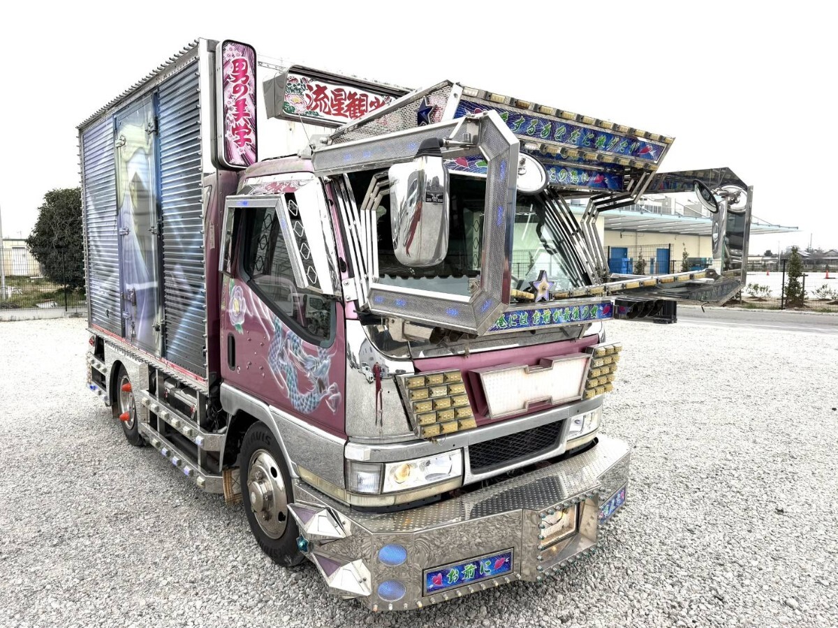 中古】☆角目旧キャンター☆フロントバイザー☆レトロ☆デコトラの落札