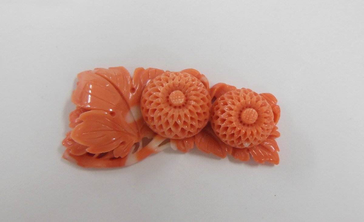 中古】【倉】時代本珊瑚 根掛 13～14mm 七玉 桃珊瑚/赤桃色/コーラル