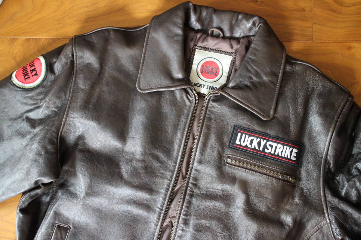 ラッキーストライク本革革ジャン　懸賞品　株式会社美濃屋　【中古品　激レア】 ラッキーストライク本革革ジャン 懸賞品 株式会社美濃屋 【中古品 激レア】