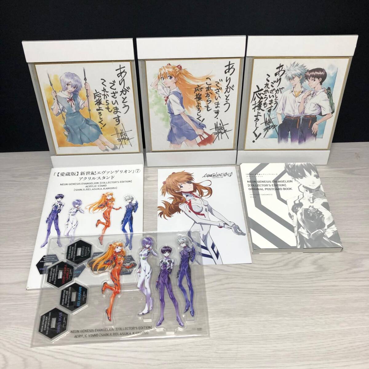 中古】新世紀エヴァンゲリオン 直筆イラストサイン色紙 綾波レイ 貞本