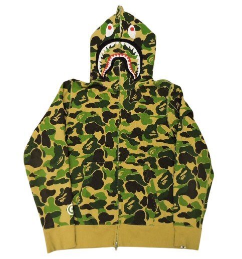 A BATHING APE BAPE CAMO SHARK FULL ZIP HOODIE エイプ カモ シャーク