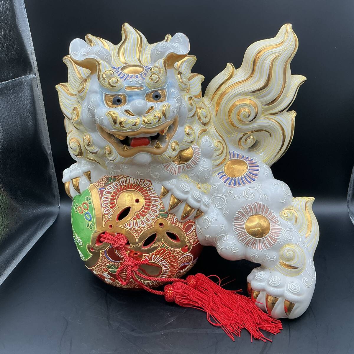 義】 沖縄県伝統工芸品 壺屋焼 シーサー 唐獅子 一対2匹 箱なし 守護