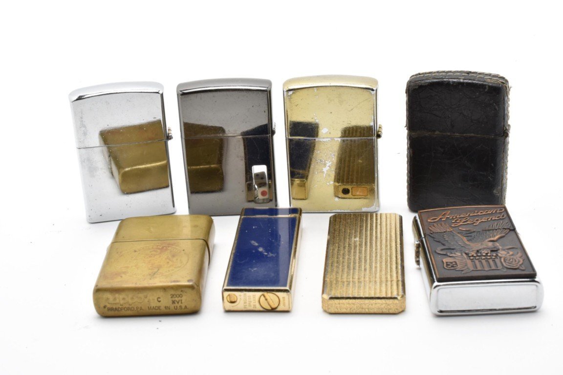 中古】未使用 ワンピース Zippo風オイルライター8個セット ケース付