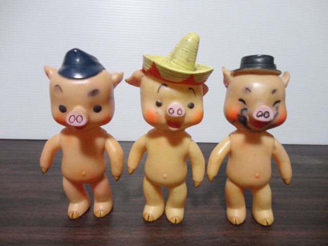 旧バンダイ ブーフーウー 狼 三匹の子ブタ ソフビ人形 NHK 人形劇 昭和