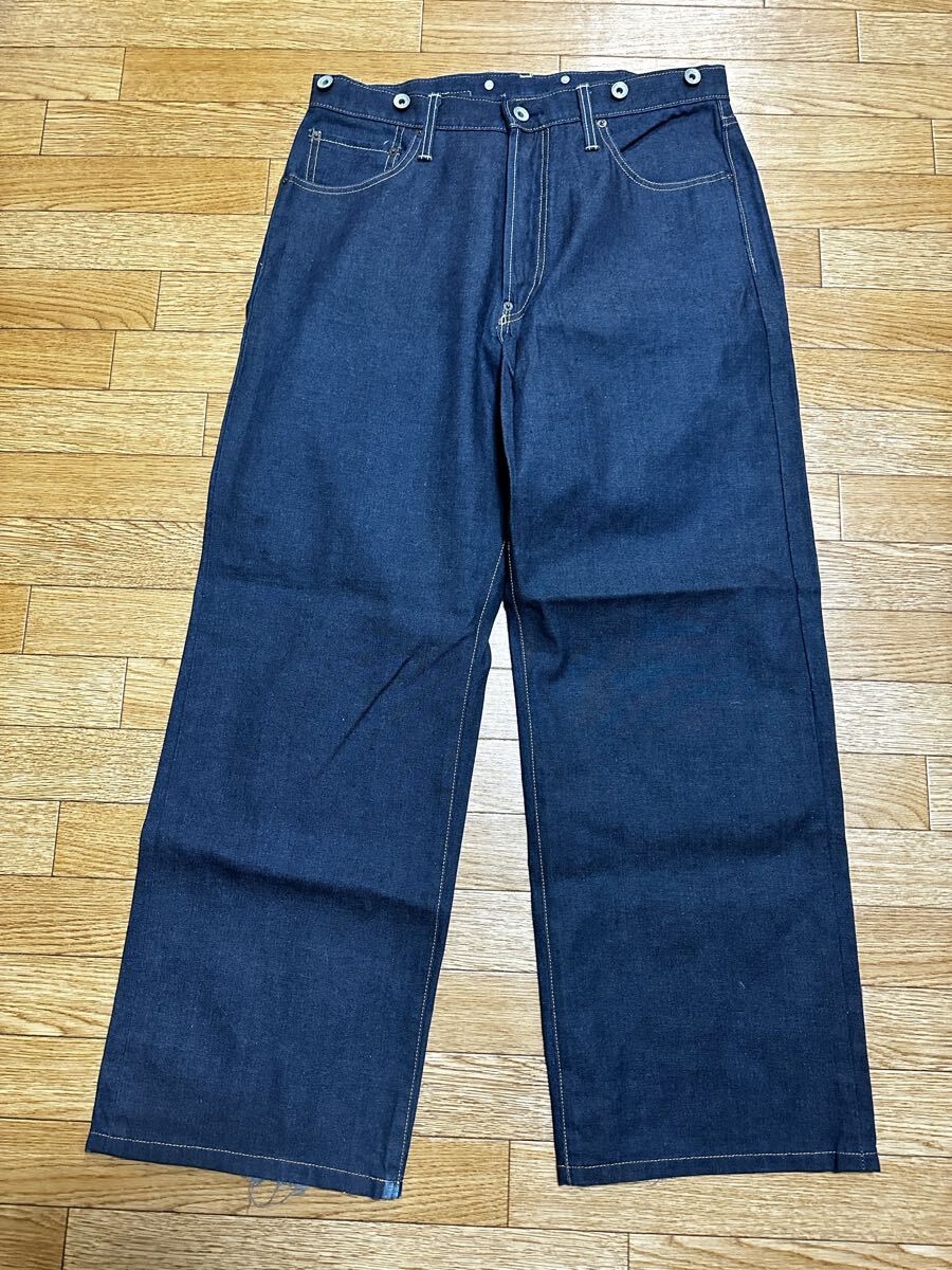 DENIME ドゥニーム サスペンダーボタン シンチバック デニムパンツXS相当 DENIME ドゥニーム サスペンダーボタン シンチバック デニムパンツXS