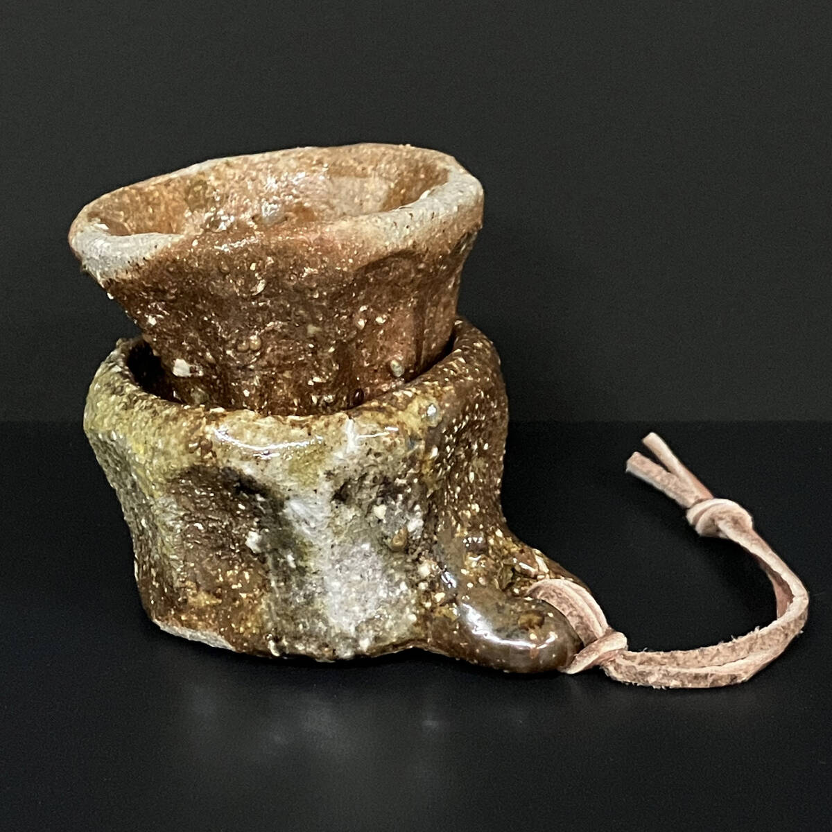 未使用】伝説の陶芸家 國吉清尚 焼締 カラカラ 酒注 注器 (検索用 国吉
