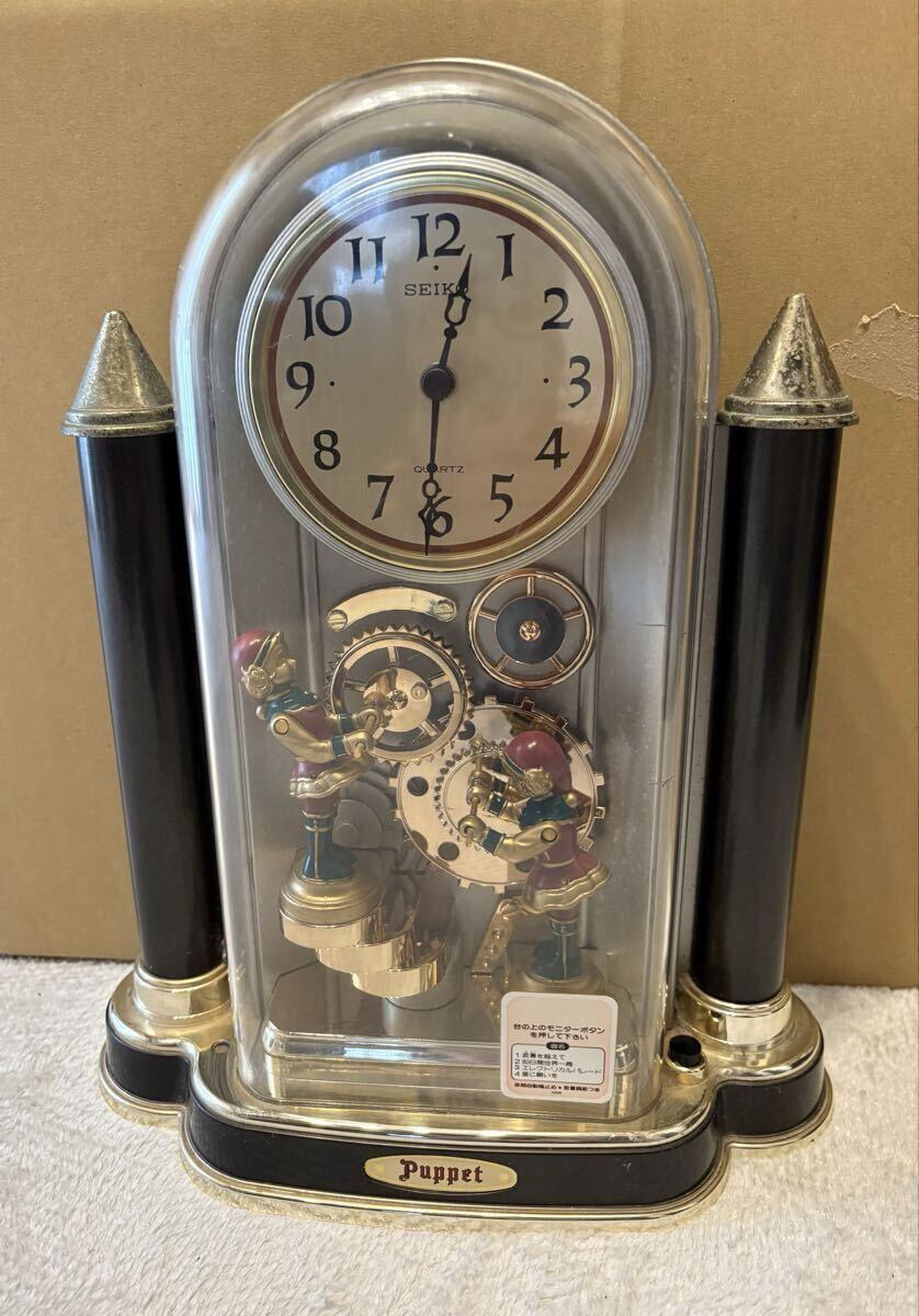 中古】SEIKO掛時計RE521Sセイコーからくり時計パペット Puppet