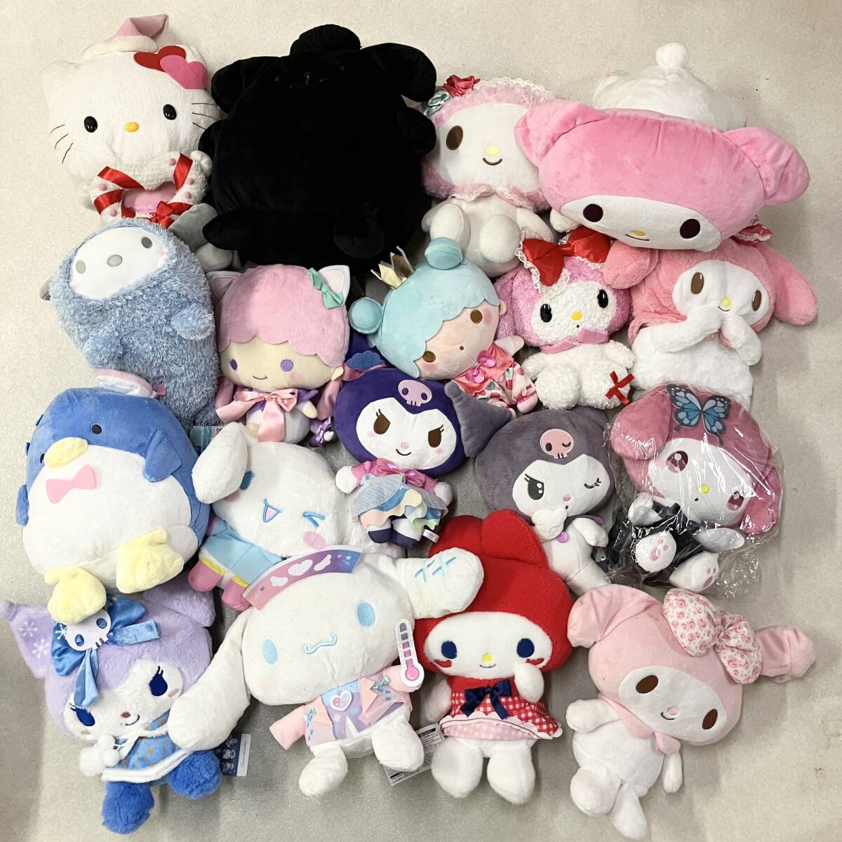 当時物 日本製 サンリオ タキシードサム ぬいぐるみ 二体セット 水色