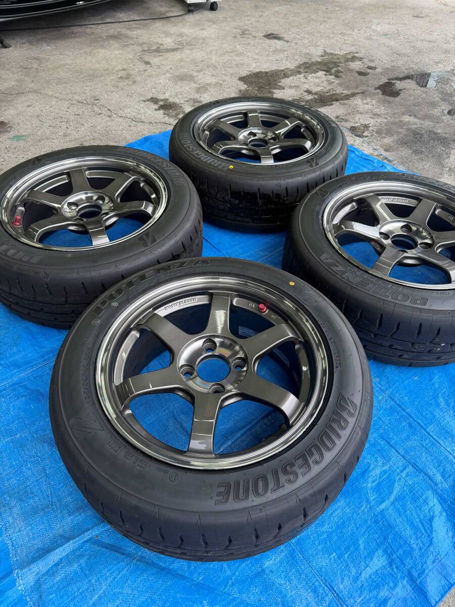 やや傷や汚れあり】RAYS TE37 SONIC 15インチ 7j 4穴 pcd100 イン