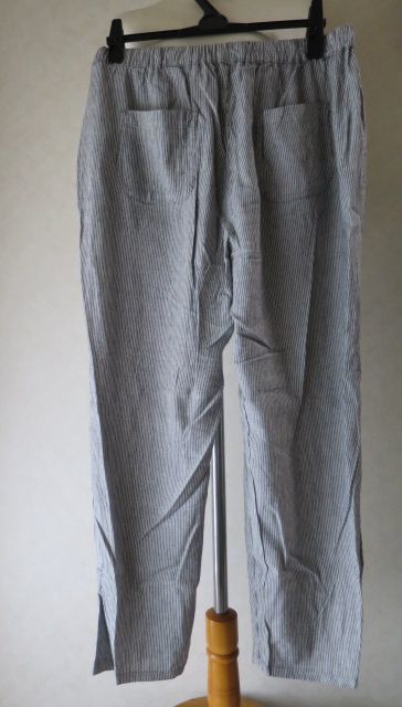 新品 Line Plus 接触冷感パンツ レディースll しまむら Linen Fabric 細ストライプ の落札情報詳細 ヤフオク落札価格情報 オークフリー スマートフォン版