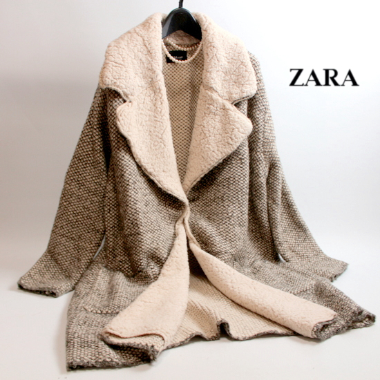 ZARA　ザラ　ニットコート パッチポケット S ZARA（ニットコート）のフリマアイテム一覧