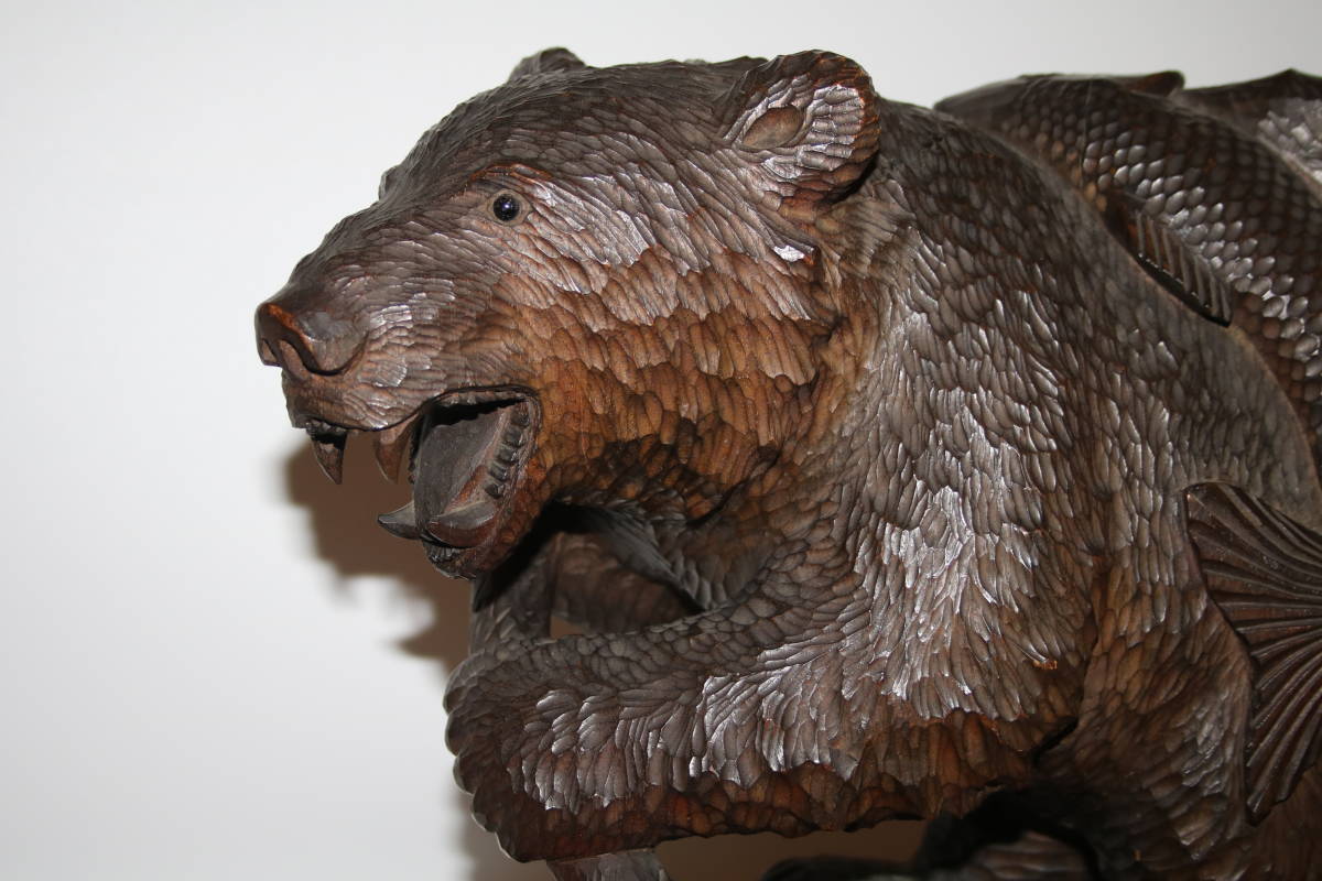 坂田 作 北海道 大沼公園 函館 木彫りの熊 伝統工芸品 民芸品 木工芸 国際ロータリー の落札情報詳細 ヤフオク落札価格情報 オークフリー スマートフォン版