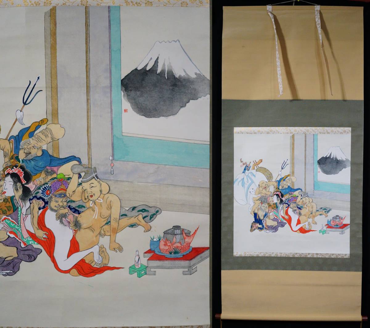 一部予約！】 国本空山の肉筆画7枚 絵画 - 絵画