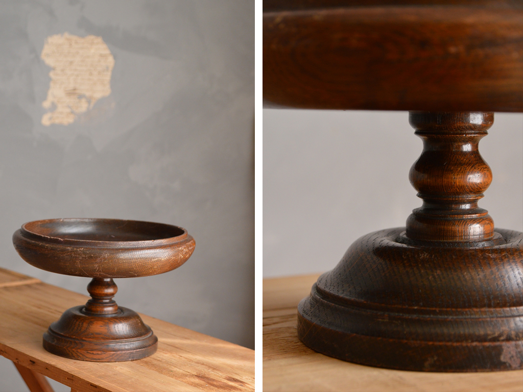 英国アンティーク◇オーク古木のコンポート/ケーキスタンド/飾り棚