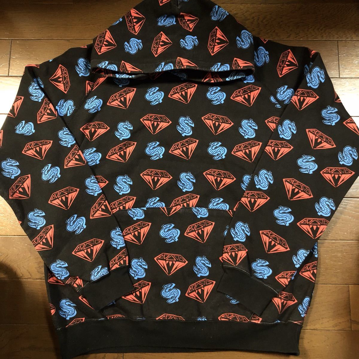 激レア 美中古 BBC パーカー L 総柄 BLACK N.E.R.D ファレル BAPE APE
