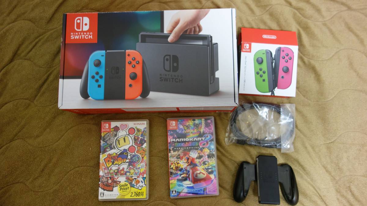 ニンテンドー スイッチ Nintendo Switch 本体 中古 旧型 Joy Con Joy Con充電グリップ マリオカート8デラックス ボンバーマン の落札情報詳細 ヤフオク落札価格情報 オークフリー スマートフォン版