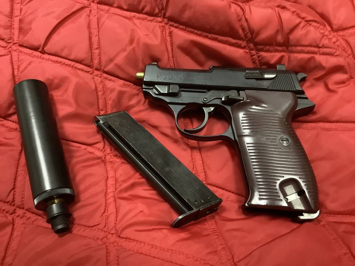 ワルサーp38 ゲシュタポ サイレンサー ガスガン マルシンの落札情報
