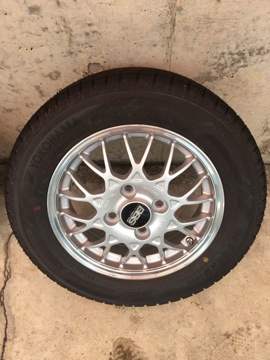 スバル純正 BBS 鍛造 13インチ 4J +45 4穴 PCD100 155/65R13付 4本