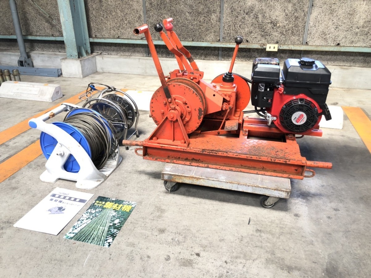 本宏製作所 集材機 ミニスーパー F2 ウインチ 5馬力 ロビンエンジン