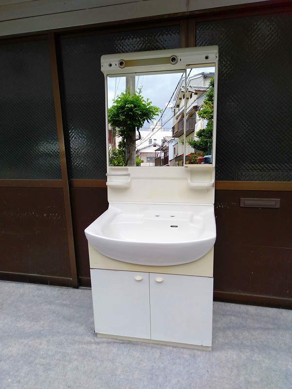 中古・難あり】TOTO 手洗台・洗面化粧台「LDP752」と化粧鏡 