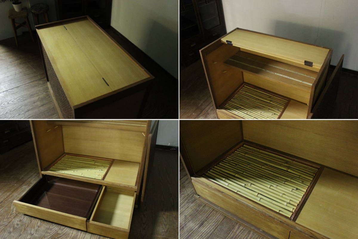 和家具 茶道具 網代戸の置水屋 箪笥/飾り棚/置き床古民家ヴィンテージ