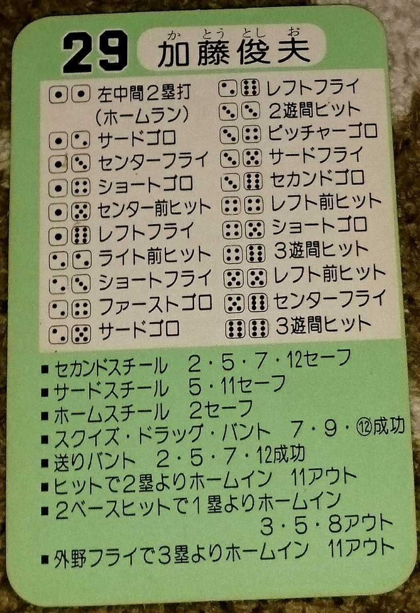 タカラプロ野球カードゲーム昭和57年度横浜大洋ホエールズ 加藤俊夫の