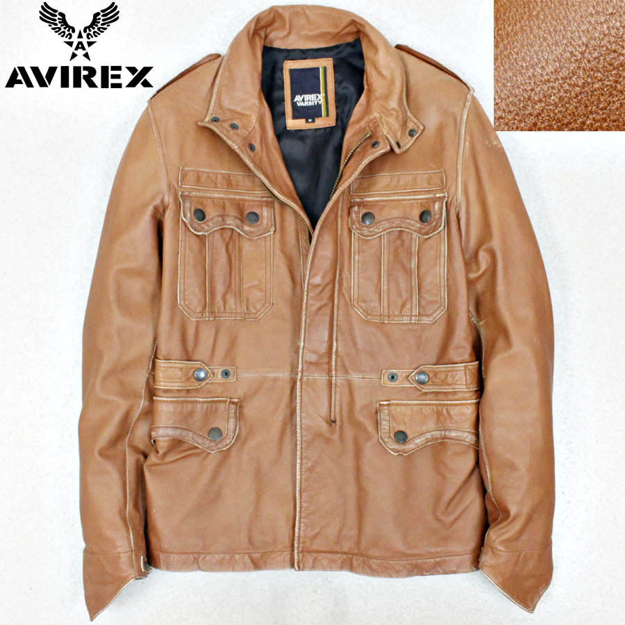 美品 AVIREX アヴィレックス 革ジャン 羊革 ラムレザー XXL 美品