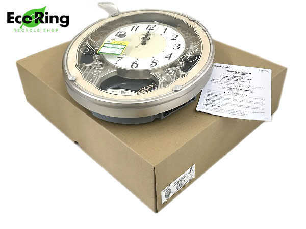 RHYTHM 壁掛け時計 4MN538RH Small World 時計 電波 時計 掛け時計