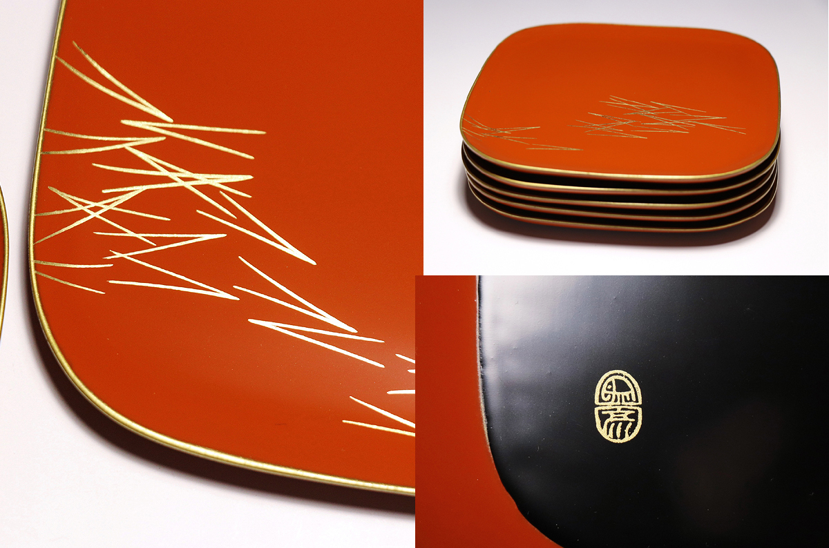 象彦 松葉盆 5枚 商品紹介 | 京漆匠 象彦 - Zohiko Urushi Art -