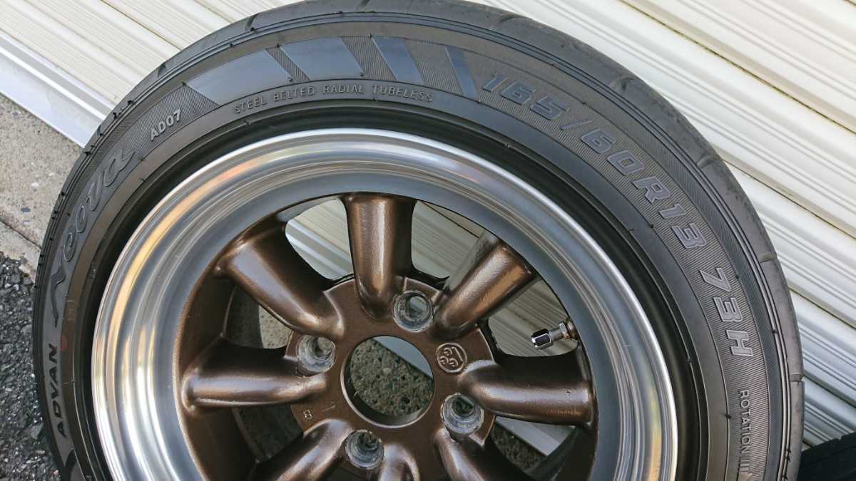 ワタナベ　13インチ　7j pcd114.3 ◎ワタナベ 13インチ 7j Bタイプ 4H PCD114.3 ネオバ 165/60r13 2本