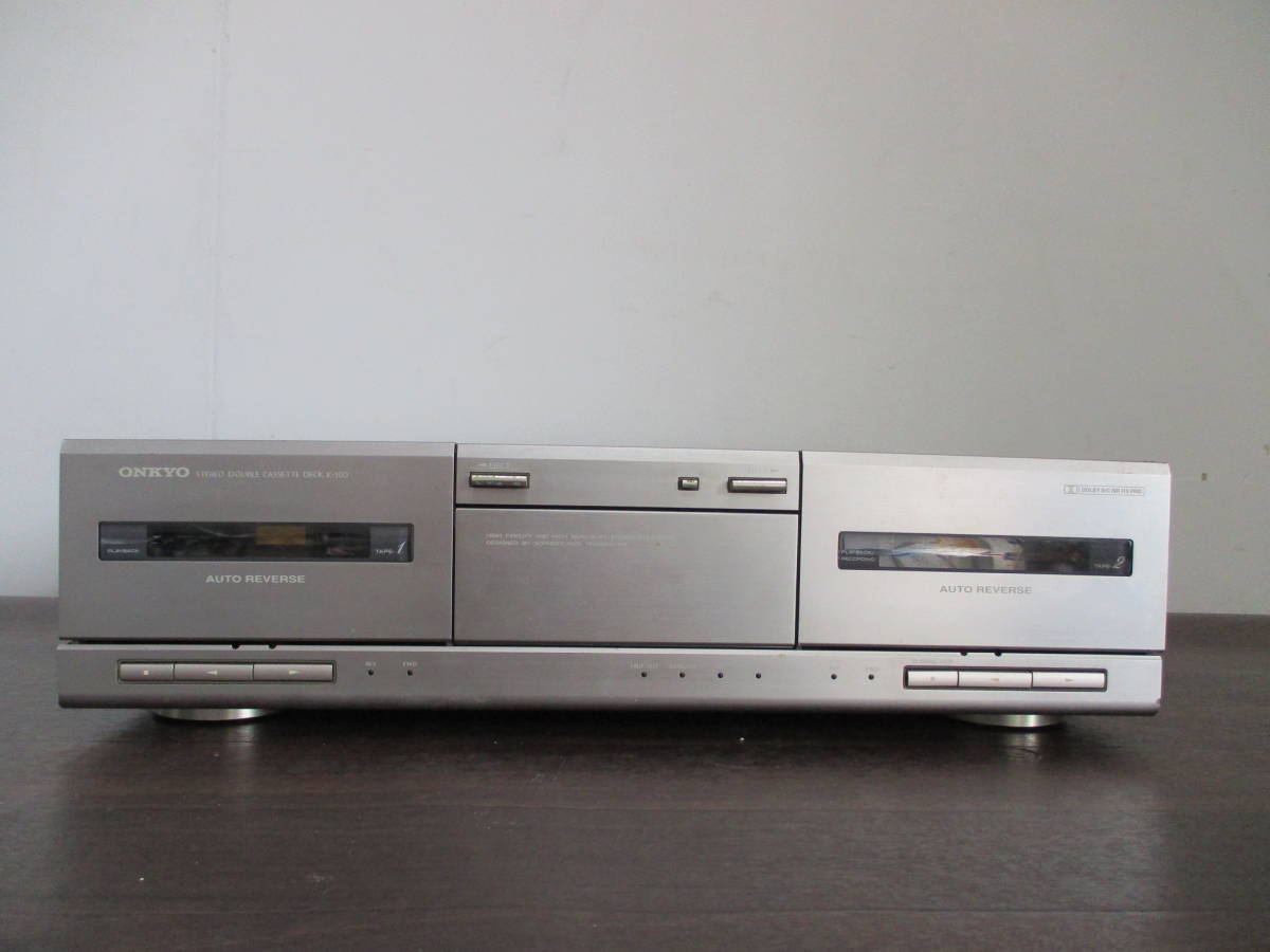 【完動・美品】ダブルカセットデッキ　ONKYO　K-100 完動品】ONKYO オンキョー ダブルカセットデッキ 録音 K-100