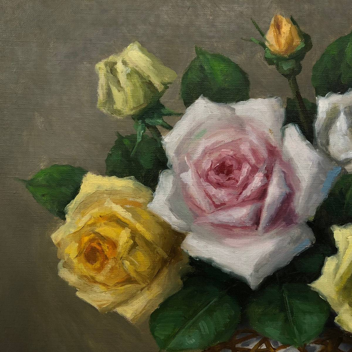 薔薇　油彩画 絵画油彩画薔薇斎藤豊之助