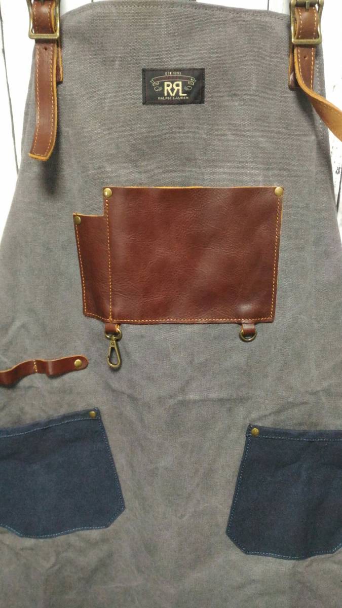 未使用 RRL キャンパスレザーエプロン 職人 barber ダブルアールエル 