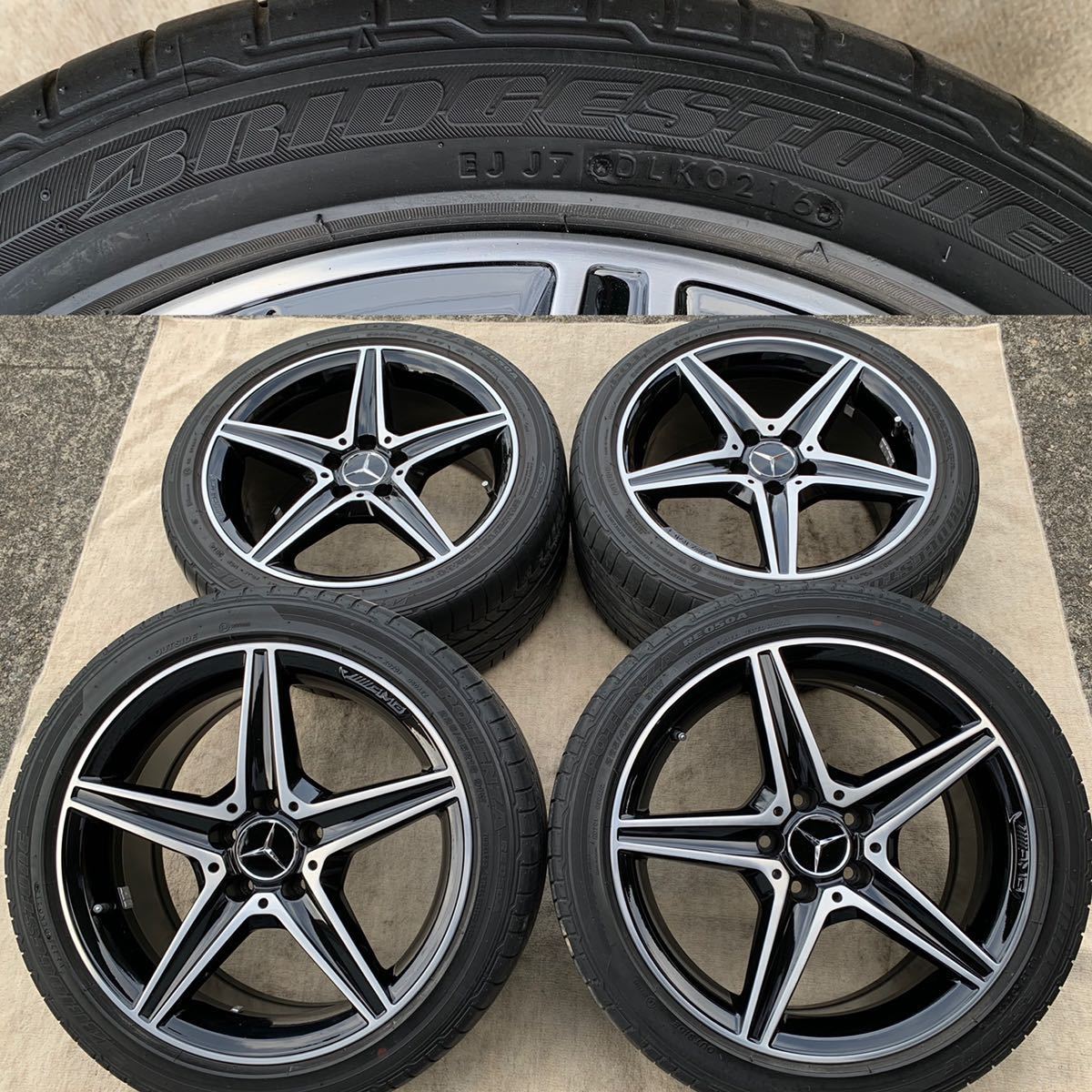 美品☆タイヤ付きベンツ W205 Cクラス AMG純正 5スポーク 18インチ