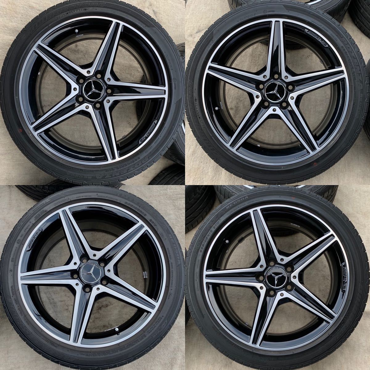 美品☆タイヤ付きベンツ W205 Cクラス AMG純正 5スポーク 18インチ