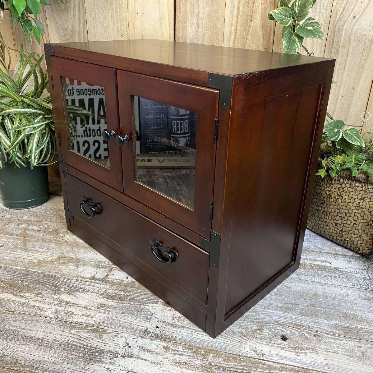 ファイナルバーゲン 民芸家具ガラスキャビネット2点セット木製桐材収納家具飾り台飾り棚テレビ台和室和風 21正規激安 Www Eatforhealth Gr