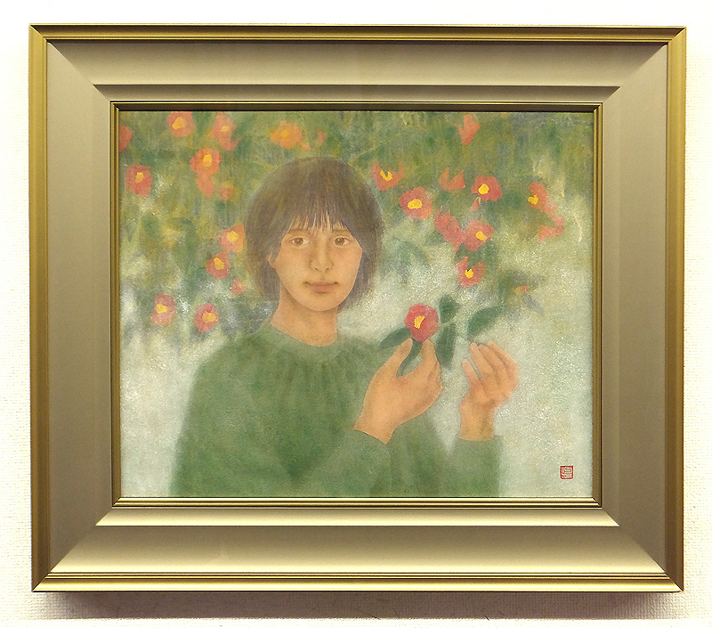 松生歩、【蒼い神に誘い出されて】、希少な大判額装用画集より、美品、日本人画家 松生歩、、希少な大判額装用画集より、美品、日本人画家