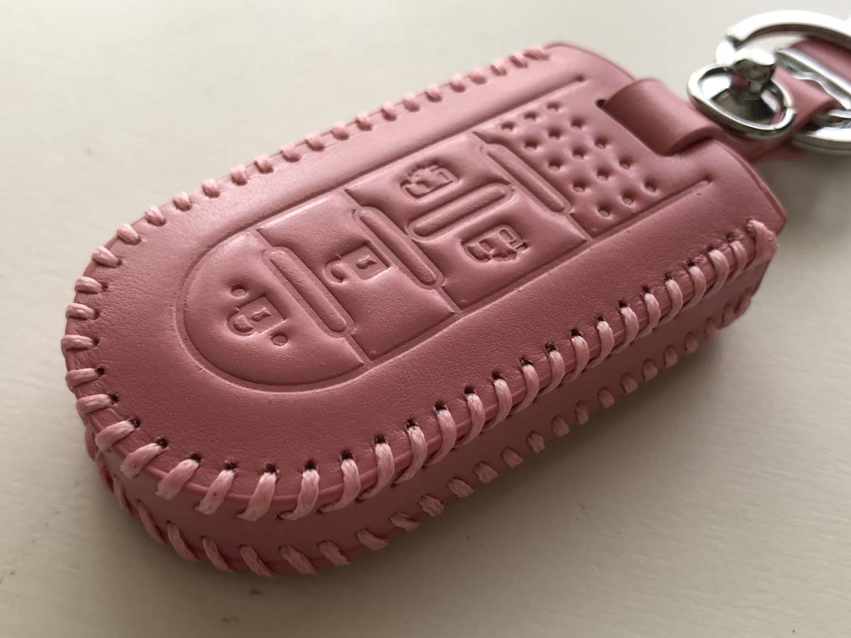 新品 牛革 ジャストフィットキーケース ピンク色 Pink タント タントカスタム ウェイク ムーヴ ムーヴキャンバス トール タンク ルーミー の落札情報詳細 ヤフオク落札価格情報 オークフリー スマートフォン版