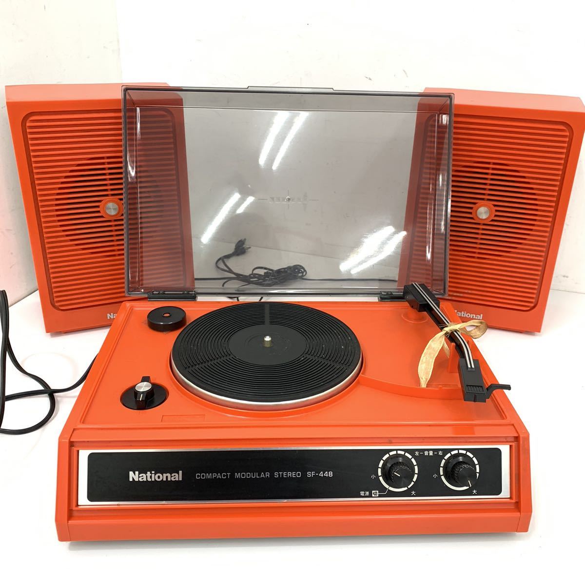 昭和レトロ ナショナル レコードプレーヤー SF448 レッド ステレオ