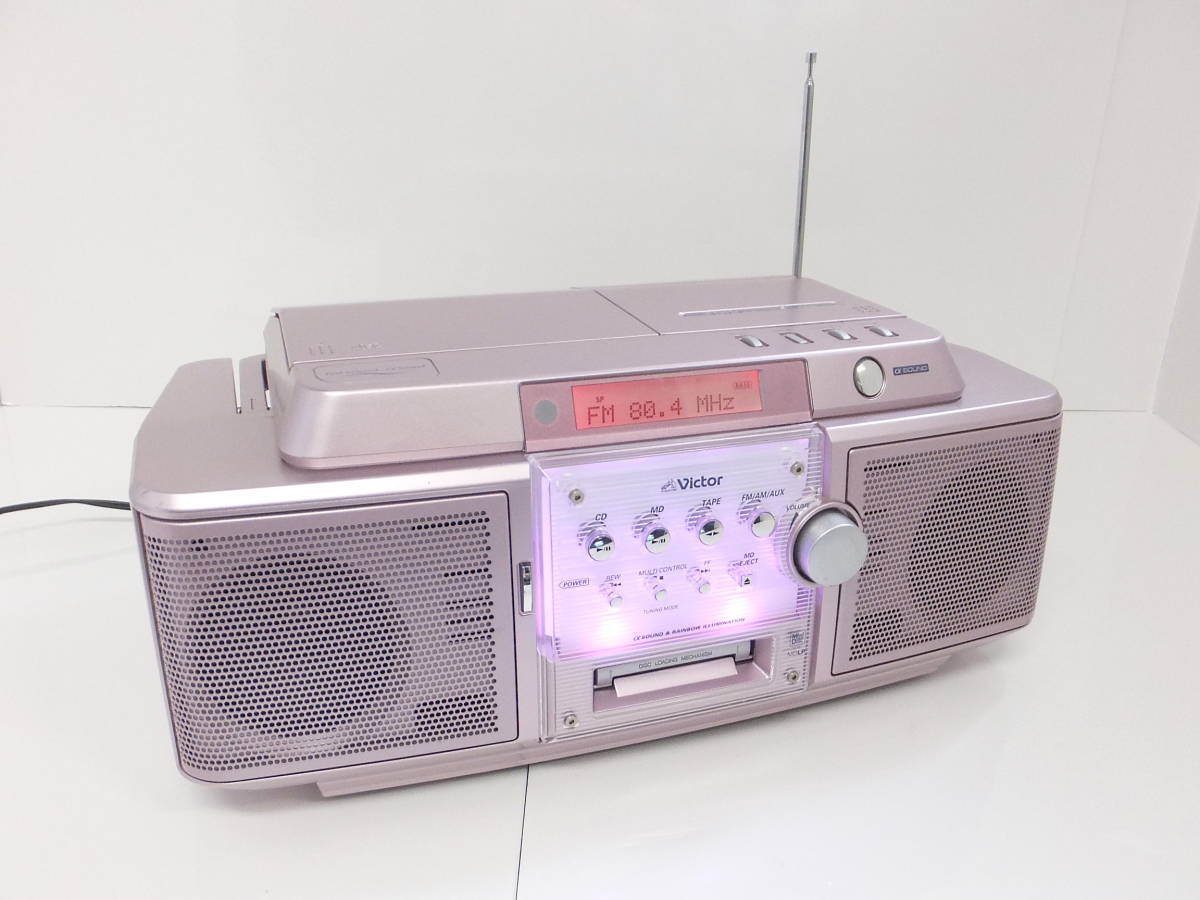よろづ屋】ビクター CD-MD ポータブルシステム Victor RC-Z1MD-P
