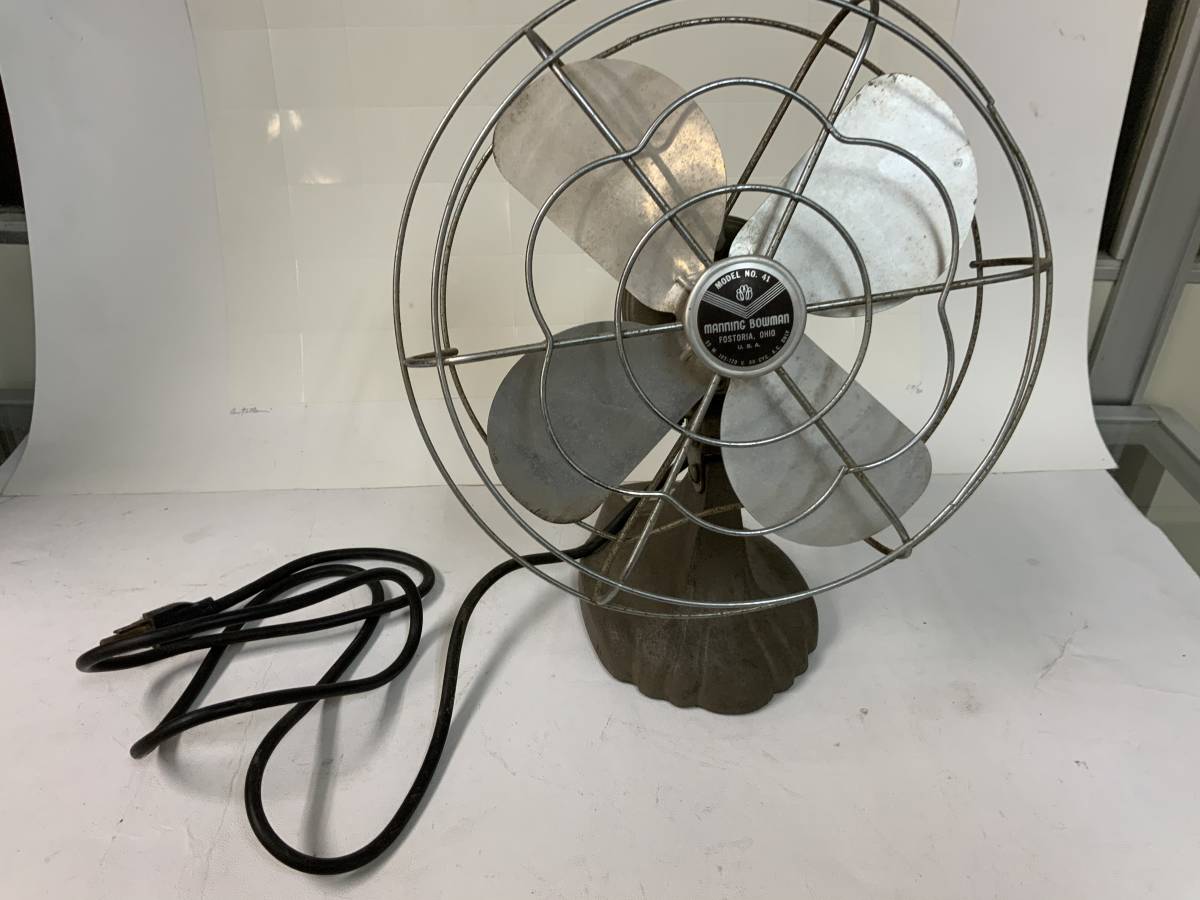 お洒落 小型扇風機 Manning Bowman社製 ｕｓａ レトロ アメリカンビンテージ 稼働品 の落札情報詳細 ヤフオク落札価格情報 オークフリー スマートフォン版
