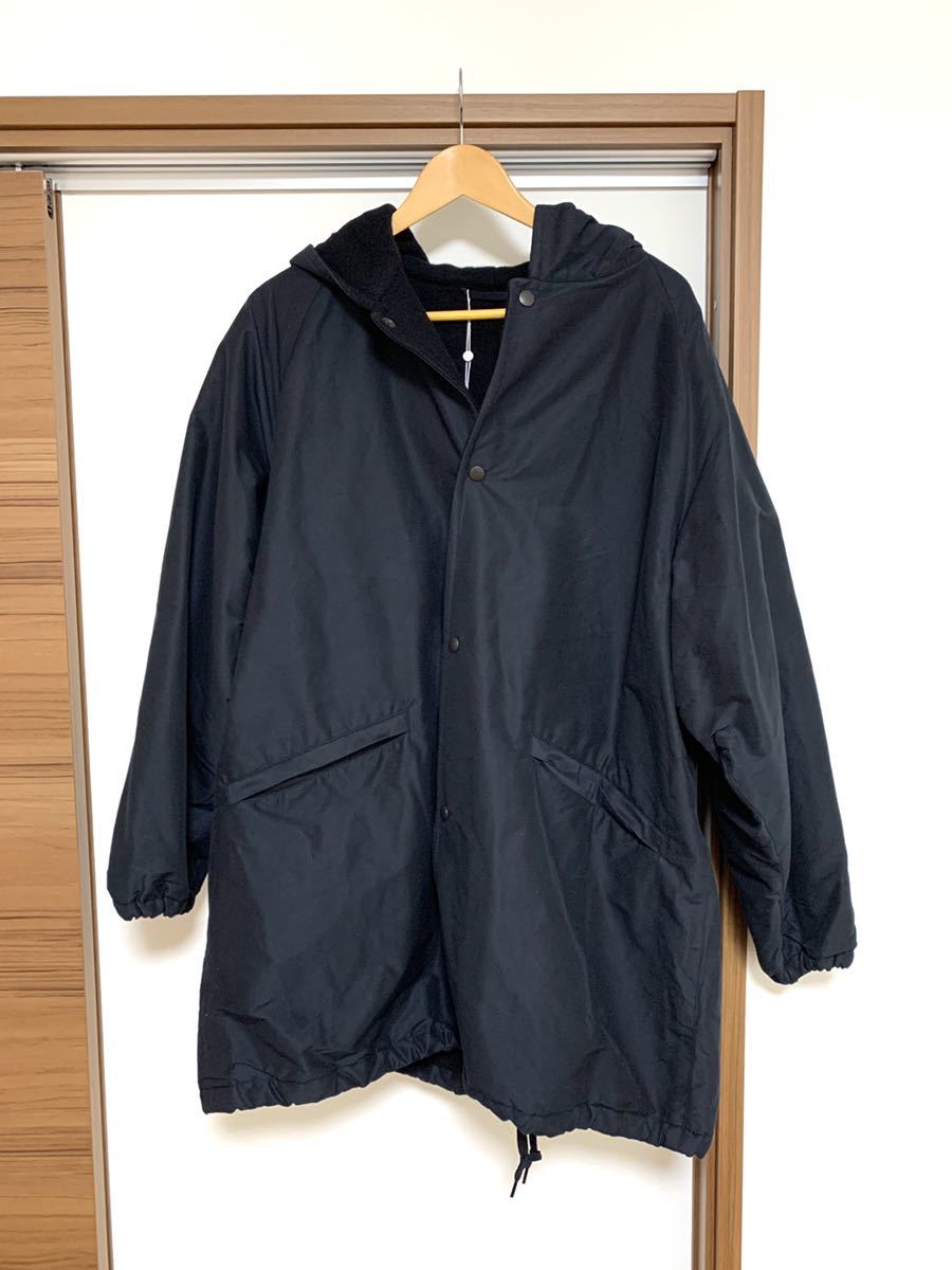 comoli 20AW コットンシルクフーデッドコート ネイビー 2コモリ