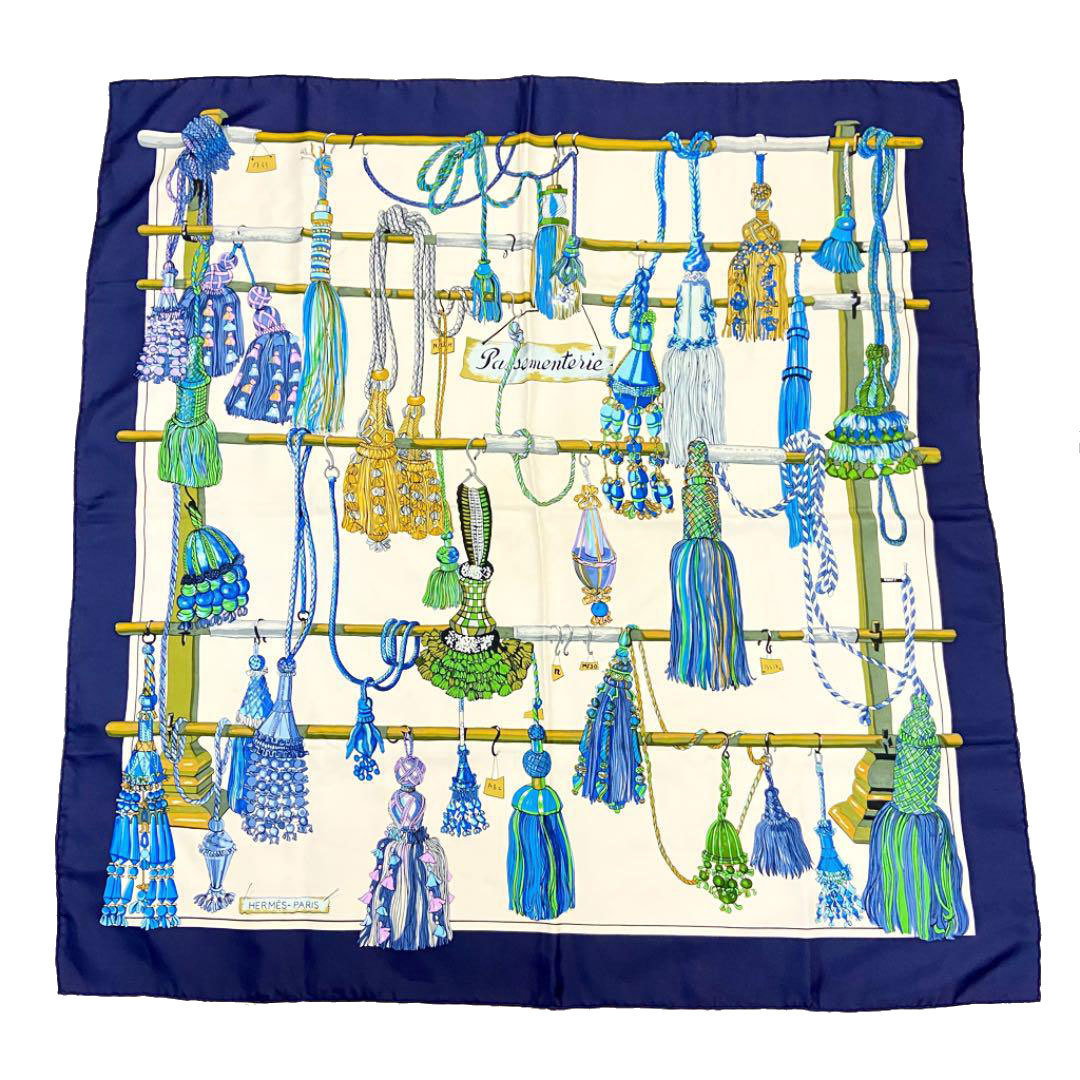 SALE】HERMES エルメス スカーフ カレ90 『Pasementerie』紐飾り