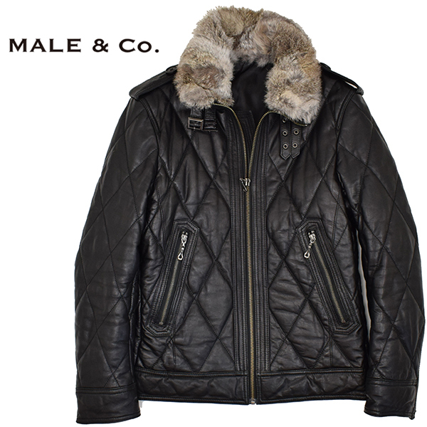 美品☆ MALE&CO. タカキュー 羊革 ラビットファー付き ライダース  